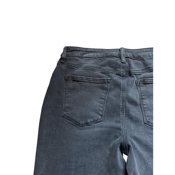 Sonoma Black Denim Jeans | Raw Hem Ankle Flare Stretch | Size 12 - Picture 7 of 10